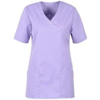 BEB Schlupfbluse beb MEDIZIN/PFLEGE Damen KASACK Kurz V-Neck Baumwollmix Flieder