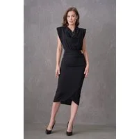 WOMAN VISION Midikleid Midikleid mit V-Ausschnitt