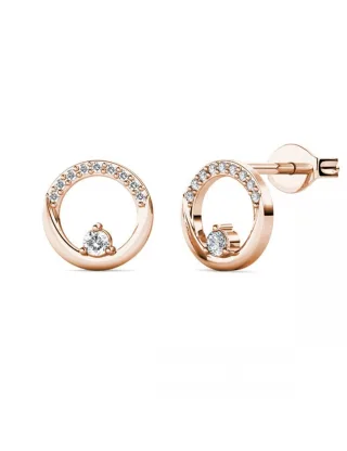 Clarine Ohrringe - Roségold und Kristall