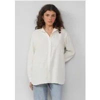 QS Langarmbluse Bluse Hemdbluse aus Musselin im Oversize-Schnitt