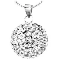 Karisma Kette mit Anhänger Anhänger Kugel Und Silber Kette 925 Mit Kristall Elements, Damenschmuck- 15mm