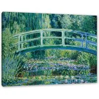 Pixxprint Leinwandbild Claude Monet - Seerosen und japanische Brücke, Claude Monet - Seerosen und japanische Brücke (1 St), Leinwandbild fertig bespannt, inkl. Zackenaufhänger