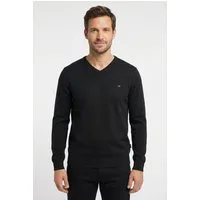 FYNCH-HATTON Strickpullover aus Baumwolle, mit V-Ausschnitt, bequeme Passform