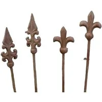 Deko-Impression Gartenstecker 4 Stück Rankstäbe Rankhilfe verzierte Spitze Eisen Rost 4 x 60 cm (4-St)