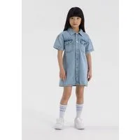 MINOTI Jeanskleid Hemdkleid mit kurzen Ärmeln (2y-14y)
