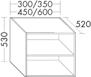 Burgbad Regal Sys30 PG3 Diago 520x300x520 Grau Hochglanz, WVIH030F1509 WVIH030F1509