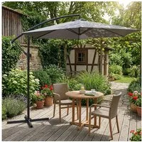Sekey Sonnenschirm Ampelschirm 300 x 300 Drehbar mit Kurbel, mit Ständer, UPF 50+, LxB: 300,00x300,00 cm, Ampelschirm 300cm, Winddicht & wasserdicht
