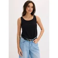 bonprix Tanktop (1-tlg) körpernaher Schnitt, runder Ausschnitt, dezente Spitzeneinsätze