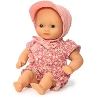 DJECO Babypuppe Pomea weiche Babypuppe Jacinthe 32 cm sommerliches Outfit ab 18 M