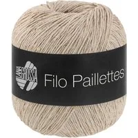 LANA GROSSA FILO PAILETTES Edles Garn mit Mini-Pailletten Häkelwolle, 155 m (Fest verzwirntes Baumwollgarn mit Pailletten und Matt-Glanz-Effekt), 50 g