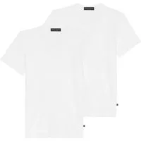 Marc O'Polo Unterziehshirt 2er Pack T-Shirts Iconic Rib Crew Neck Organic Cotton Stretch (2-St., 2 Stück) mit kleinem Logo-Patch über dem Saum