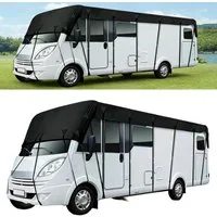 BlingBin Wohnmobilschutzhülle Wohnwagen Schutzdach, 210D wasserdichte Wohnmobil Dachabdeckung (1er Set, 1-St., 5 x 3 Meter), 5 x 3 m Dachschutzplane für Wohnmobile und Wohnwagen