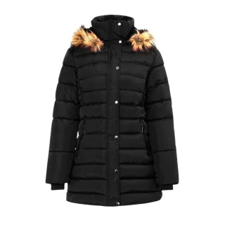 I Saw It First - Parka für Damen, Abnehmbar, Kunstfell (Schwarz)