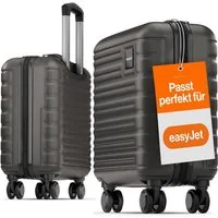 Travely Koffer Polycarbonat Handgepäck Koffer 45x36x20cm - für Easyjet etc, 4 Rollen, Designed in Germany, austauschbare Griffe und Rollen