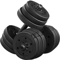 Yaheetech Hantel-Set 15/20/25/30 Kg, (2er-Set), Verstellbare Kurzhanteln mit Sternverschlüssen, rutschfest