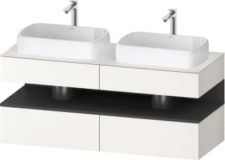 Duravit Qatego Konsolenwaschtischunterbau wandhängend Weiß Supermatt 1400x550x600 mm - QA47670498400 QA4767049840000