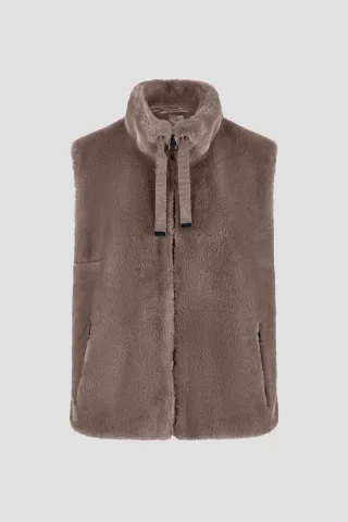 Barbara Lebek - Fake Fur Weste taupe - Gr. - 46