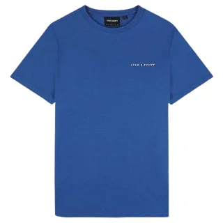 Fruhlingsblaues T-Shirt mit gesticktem Logo von Lyle & Scott