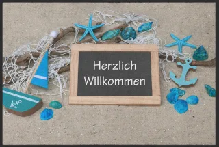 Fussmatte Herzlich Willkommen 10288 | Größe: 60 cm x 45 cm