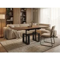 Endo-Moebel Couchtisch Empoli - ausziehbar 110-170cm und höhenverstellbar Doppellift Metall, Couch- & Esstisch, modern Design, Wohnzimmertisch, Multifunktionstisch