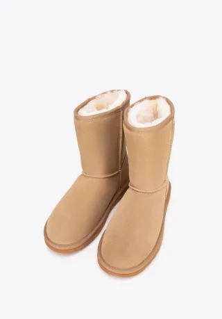 Wittchen Damen-Stiefeletten aus Wildleder mit Wollfutter, Dunkelrosa, braunes Wildleder