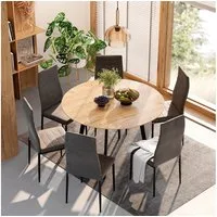 Vicco Esstisch Halvar, Schwarz/Goldkraft Eiche, 120 x 120 cm