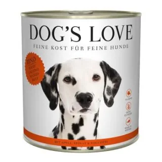 DOG'S LOVE Adult Classic Rind mit Apfel und Spinat 6x800 g