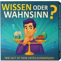 GLÜCKSWOLKE Spiel Wissen oder Wahnsinn – Wie gut ist dein Urteilsvermögen?, Rate- & Schätzspiel, Das besondere Quiz - Spiele für Erwachsene & Teenager I ab 2 Personen