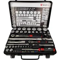 Würth Werkzeugset WURTH Zebra Steckschlüssel 1/2 Zoll Und 1/4 Zoll 56-Teiliges Sortiment, (1-tlg)