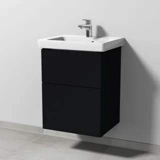 Sanipa 3way Waschtischunterbau zu Villeroy & Boch Subway 2.0 Waschtisch mit 2 Auszügen, Schwarz-Matt SF61008