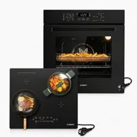 KB Elements Induktions Herd-Set KB-ELEMENTS Herdset Backofen 60cm, Kratzfestes Induktionskochfeld 60cm, Air Fry, Steam Clean, Kratzfeste Oberfläche, EU-Stecker