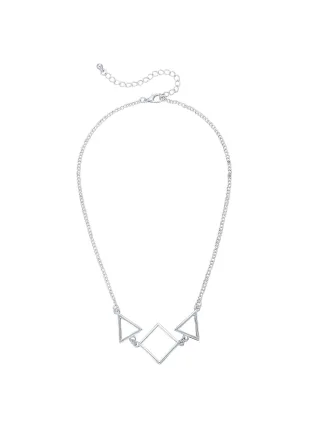 Steuer Modeschmuck Collier 49cm Formen Geometrie Struktur