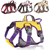 Ledander Hunde-Geschirr Hundegeschirr, reflektierendes Geschirr, verstellbares, bequem gepolstertes Alltagsgeschirr für Spaziergänge und Hunderennen