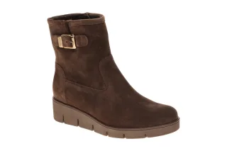 Gabor 8005.02.003 Damen Stiefeletten Keilabsatz Braun Cacao Gold Schnalle