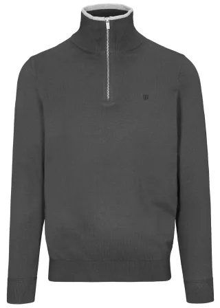 BASEFIELD - Zip Troyer Pullover graphite mel. - Gr. - XXL