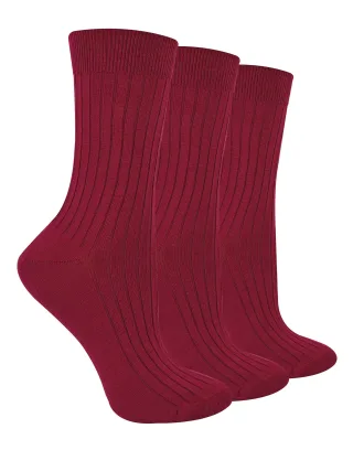 3 Paar Damen Original Merinowollsocken | Steven | Atmungsaktive dicke warme Stiefelsocken - Burgunderrot