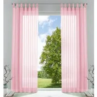 Gardinenbox Gardine (2 St), Schlaufen, transparent, Voile, Transparent Vorhang Set Voile Bleibandabschluss 61000CN