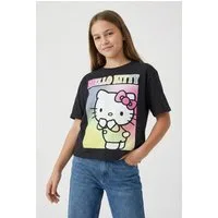 Name It Kurzarmshirt NKFFORMA HELLOK SS NREG TOP BOX NOOS SKY Baumwollmischung, mit Frontdruck