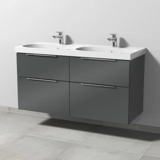 Sanipa 3way Waschtischunterbau zu Geberit Acanto Waschtisch mit 4 Auszügen, Anthrazit-Glanz UF42079