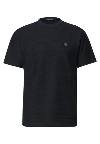 Street One - T-Shirt mit Rundhals und feinen Streifen blau - Gr. - XXL
