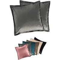 MOON Heimtextilien Kissenhülle 2er Pack 40x40 cm Kissenbezug edle Samt Optik Moon Flora