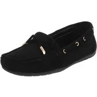 Ital-Design Damen Mokassin mit elegantem Design und optimalem Komfort Slipper (91260999) Flach Mokassins in Schwarz