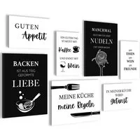 Novart Wandbild Küche Schwarz Weiss Esszimmer Küchenbilder Set