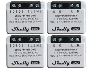 SHELLY WLAN-Leistungsmesser Plus PM Mini Gen.3, weiß, 4 Stück
