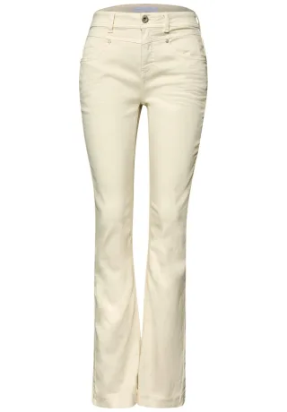 Street One - High Waist Bootcut Jeans im Slim Fit beige - Gr. - 32