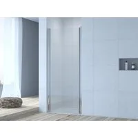 AQUALAVOS Dusch-Pendeltür Duschtür Nischendusche mit Pendeltür Nischentür beidseitig öffnend, 80x188.5 cm, Einscheiben-Sicherheitsglas 6 mm klar, Chrom Aluminium Profil integriertem Griff ideal für kleine Badezimmer