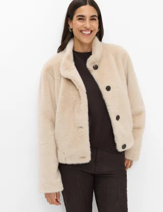Brax Damen Jacke Style INA soft ecru, hellbeige, Gr. 48