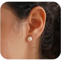 LuxusKollektion Perlenohrringe Perlen Ohrringe Silber 925 Stecker Weiße Süßwasserperlen Damen