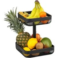 eluno Obstschale 2-stöckig, eckig, 20 x 20 cm und 25 x 25 cm, aus Metall, Metall, 2-stöckig