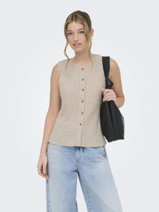 ONLY - ONLILSE S/L STRUCTURE VEST JRS NOOS Silver Lining - Gr. - S
